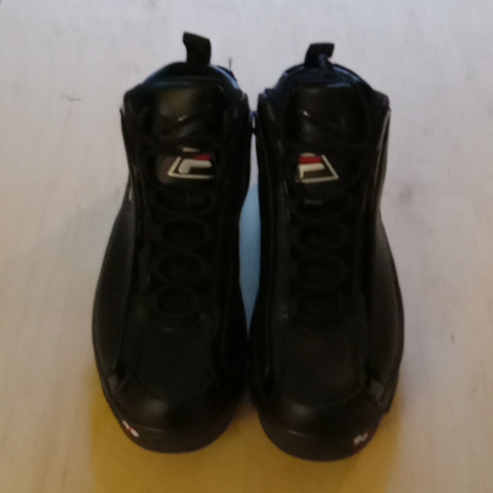 Sold***FILA-Grant Hill sneakers..Black w/red & white, size 12 (25th anniversary)